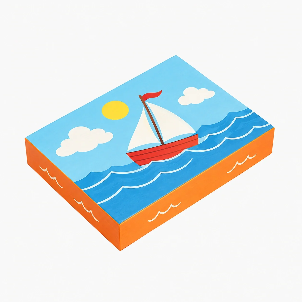 Orange Game Lid-Off Box with Blister Insert
