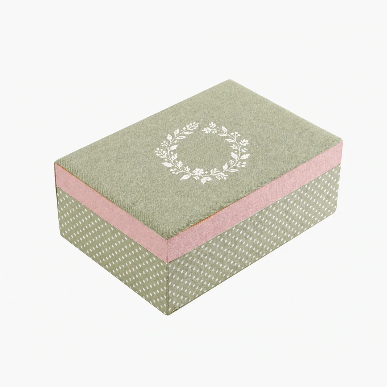Woven Texture Beauty Box with Mirror