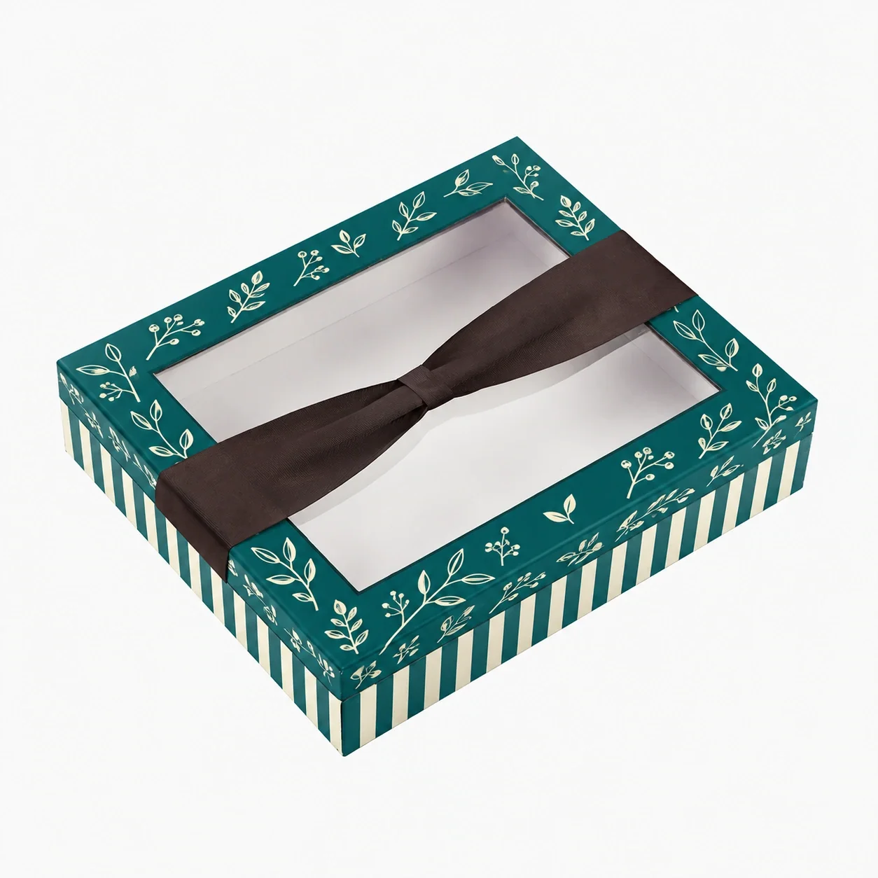 Red Two-Piece Spa Box with Ribbon and Window