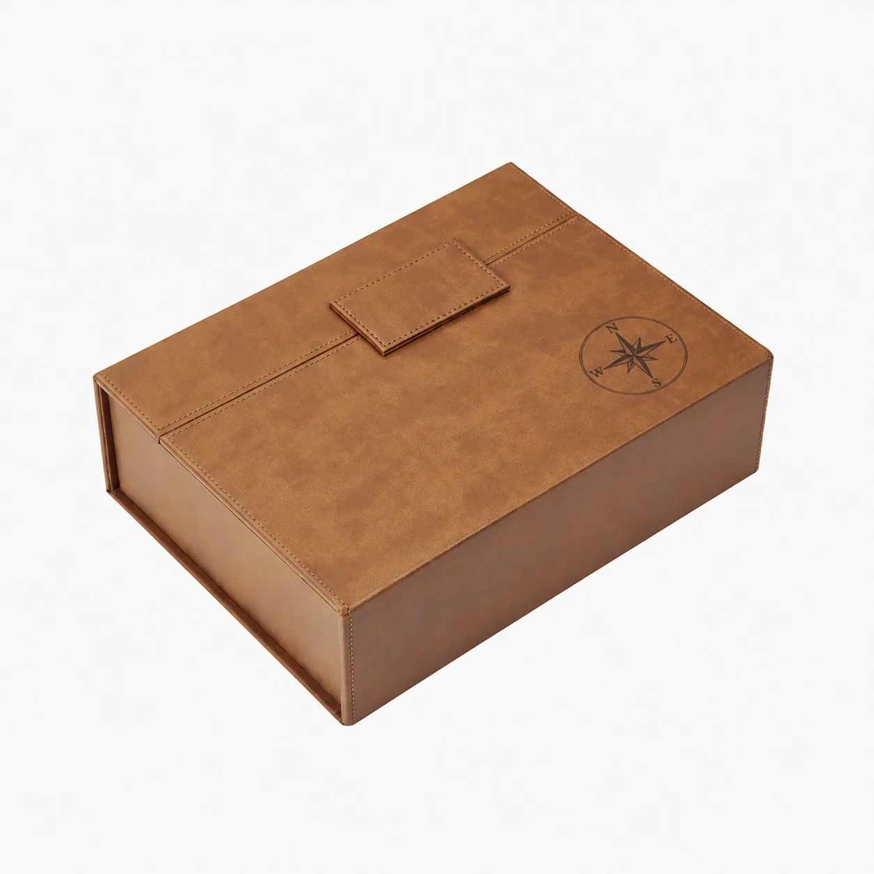 Brown Leather Book Style Box with Insert