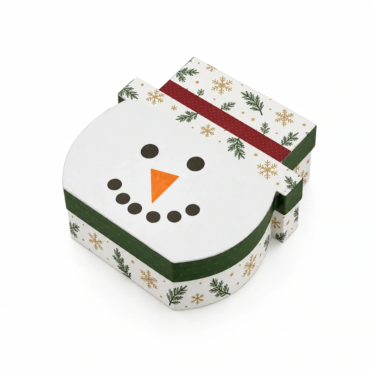 White Snowman Christmas Lid-off Box