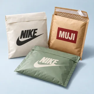 Paper and flexible shipping mailer bags — illustrative brand concept