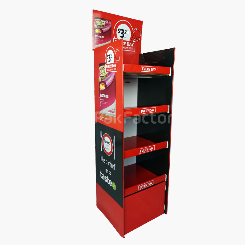 Red Four-Shelf Food Display