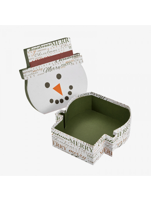 White Snowman Christmas Lid-off Box