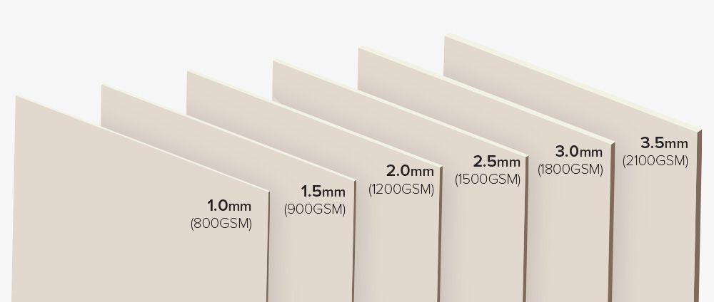 cardboard paper weight chart