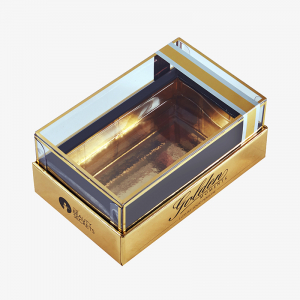 Gold Perfume 2-Piece Box with Plastic Cover