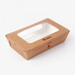 Custom Hinge Lock Take Out Boxes with Window