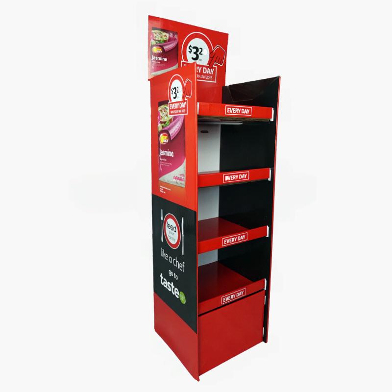 Red Four-Shelf Food Display