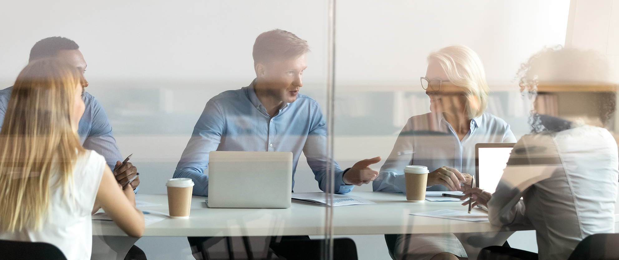 Workplace reference: a group discussing a project