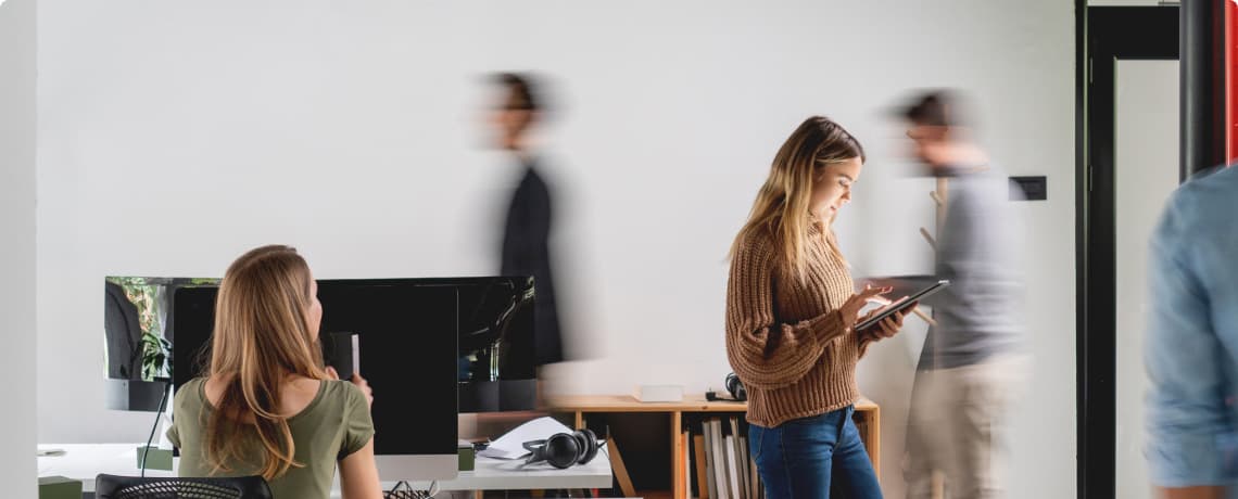 Workplace reference: colleagues in an office