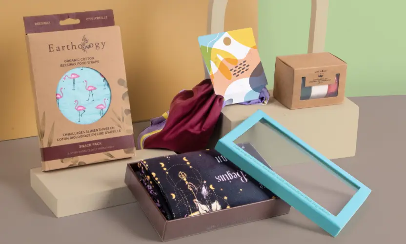 Apparel packaging with boxes and paper bags