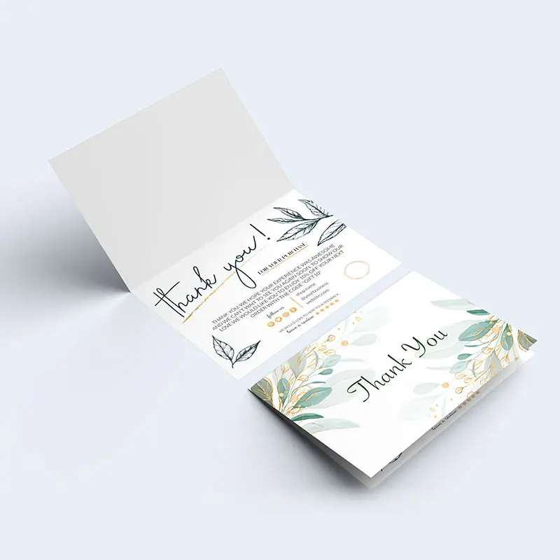 Printed thank-you card inserts