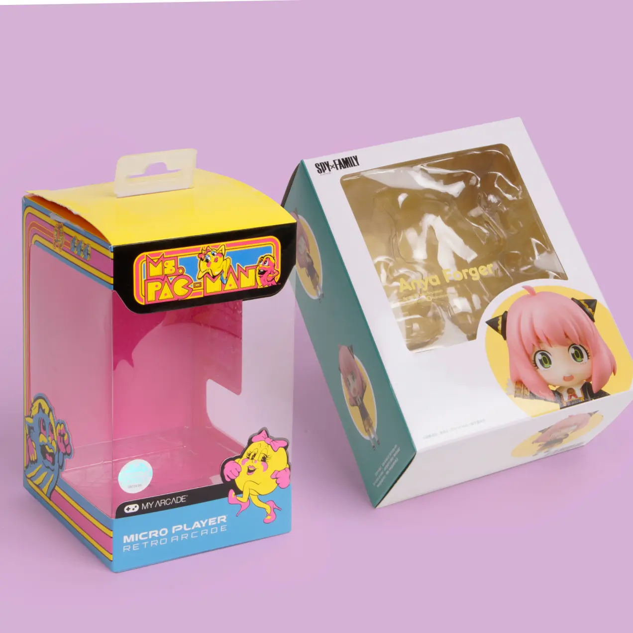 Toy packaging with a clear window